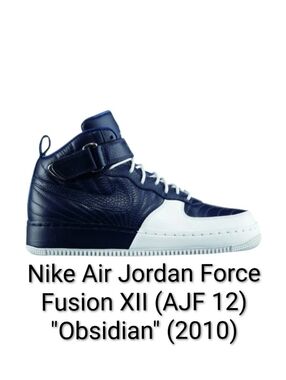 Nike Air Jordan Force Fusion XII (AJF 12) "Obsidian" (2010) M8/W9.5 EUC